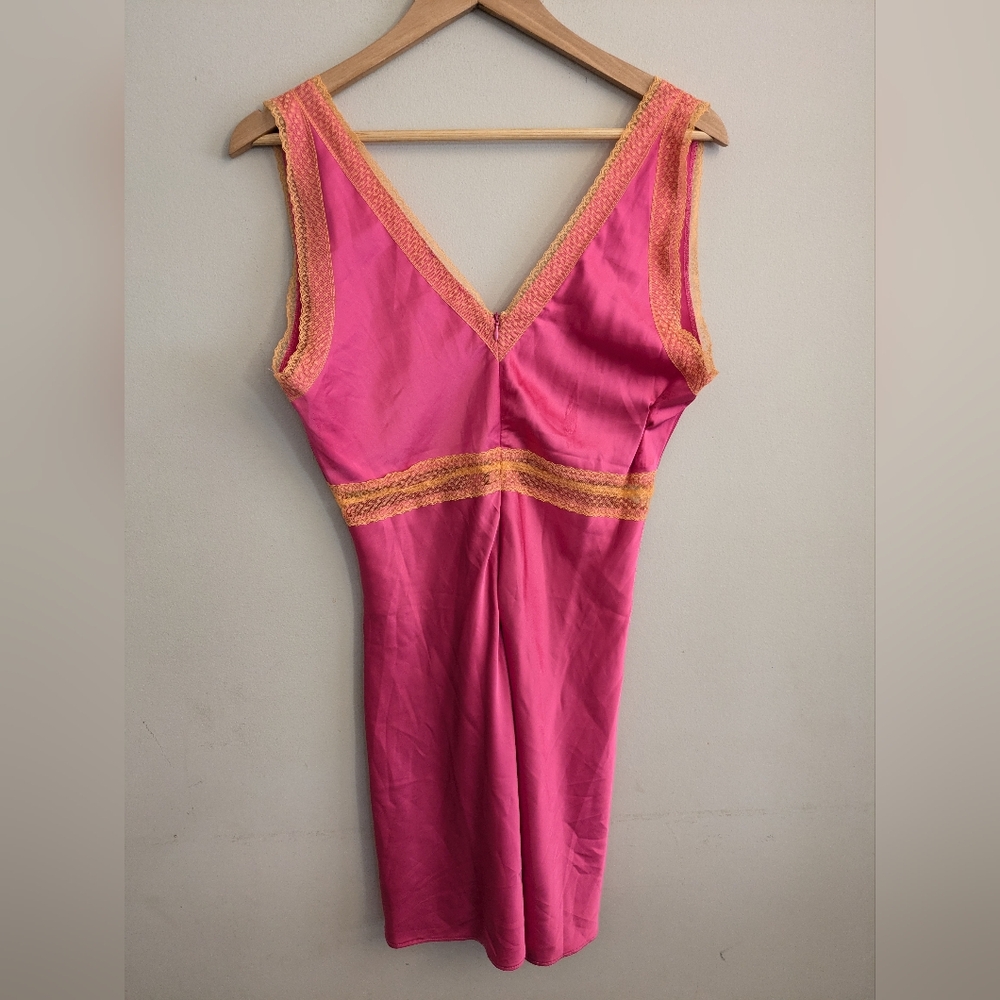 Isalis Pink Orange Slip Dress Size L - Picture 6 of 7